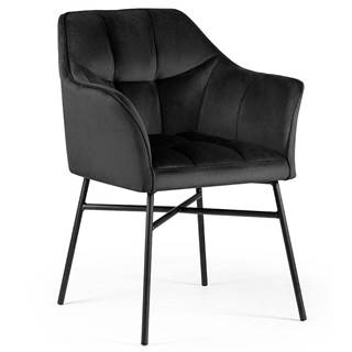 Židle Rimini Velvet - Černá/ Noha Černá
