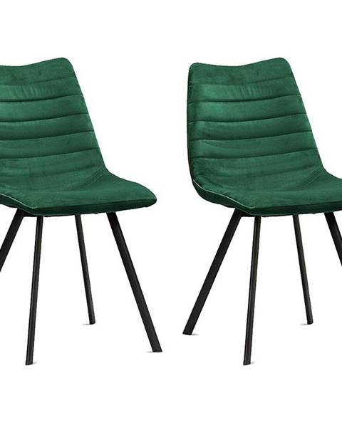 Židle Roxa Zelená/ Noha Černá - 2 ks