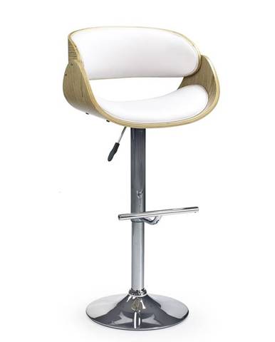 Halmar Barová židle H-43, světlý dub/bílá