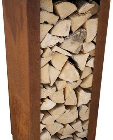 Hnědý ocelový dřevník Remundi, šířka 50 cm