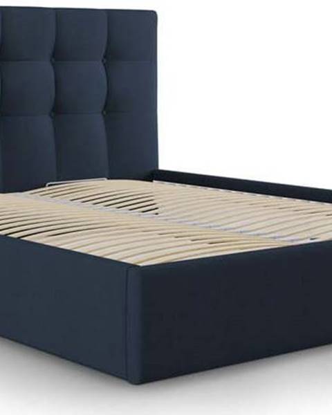 Mazzini Beds Modrá dvoulůžková postel Mazzini Beds Nerin, 140 x 200 cm
