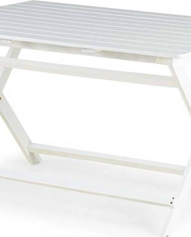 Bílý zahradní stůl z akáciového dřeva Bonami Essentials Natur, 114 x 88 cm