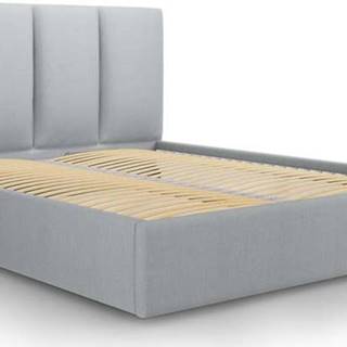 Šedá čalouněná dvoulůžková postel s úložným prostorem s roštem 140x200 cm Juniper – Mazzini Beds