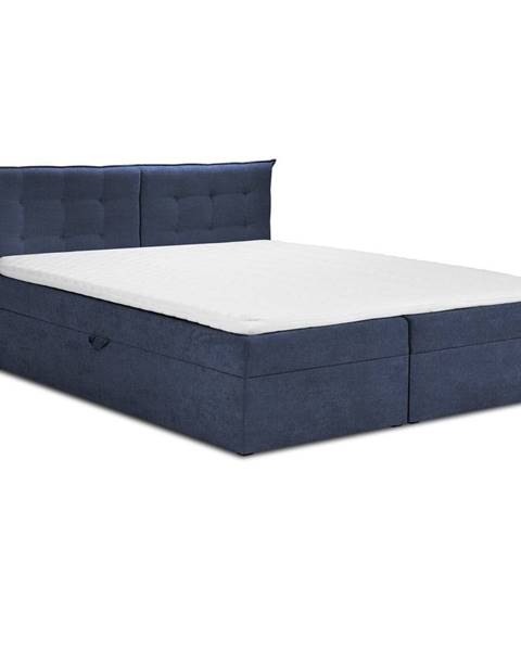 Mazzini Beds Tmavě modrá dvoulůžková postel Mazzini Beds Echaveria, 180 x 200 cm
