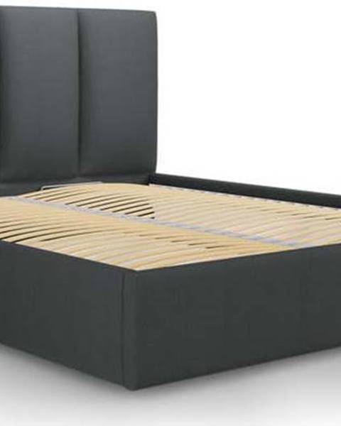 Tmavě šedá dvoulůžková postel Mazzini Beds Juniper, 160 x 200 cm