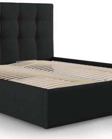 Černá dvoulůžková postel Mazzini Beds Nerin, 140 x 200 cm