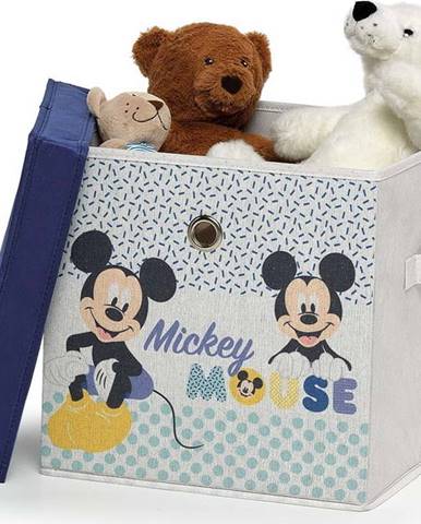 Dětský textilní úložný box s víkem Domopak Disney Mickey, 30 x 30 x 30 cm