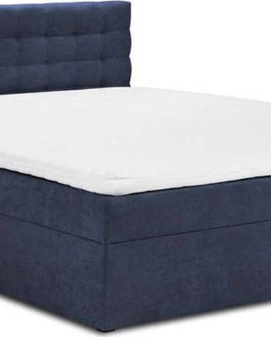 Tmavě modrá boxspring postel s úložným prostorem 140x200 cm Jade – Mazzini Beds