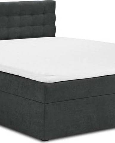 Tmavě šedá dvoulůžková postel Mazzini Beds Jade, 140 x 200 cm