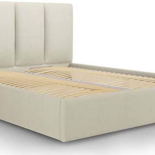 Béžová dvoulůžková postel Mazzini Beds Juniper, 140 x 200 cm