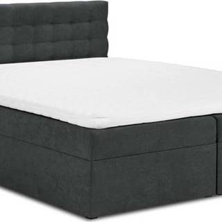 Tmavě šedá boxspring postel s úložným prostorem 140x200 cm Jade – Mazzini Beds