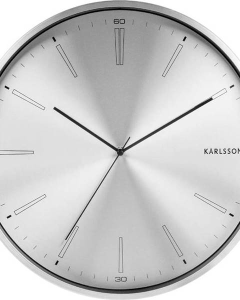 Karlsson Šedé kovové hodiny Karlsson Distinct, ø 40 cm