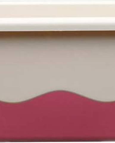 Bílo-růžový samozavlažovací truhlík Plastia Mareta, délka 60 cm