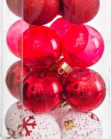 Sada 16 vánočních ozdob v červené barvě Unimasa Foam, ø 6 cm