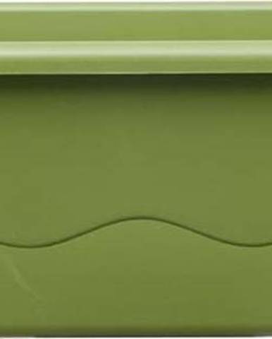 Zelený samozavlažovací truhlík Plastia Mareta, délka 60 cm