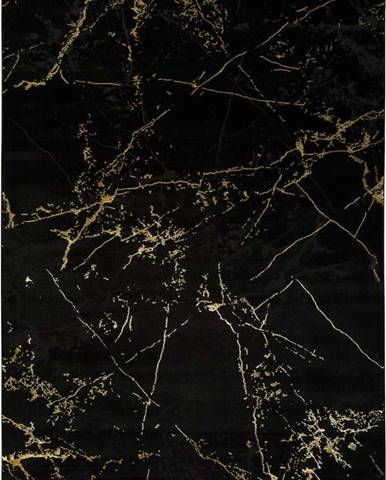 Černý koberec Universal Gold Marble, 160 x 230 cm