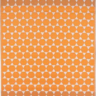 Oranžový venkovní koberec Green Decore Hexagon, 150 x 240 cm