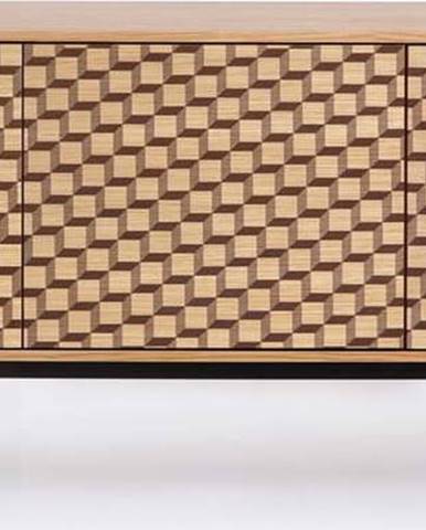 Komoda v dubovém dekoru Woodman Camden Cube, 175 x 75 cm