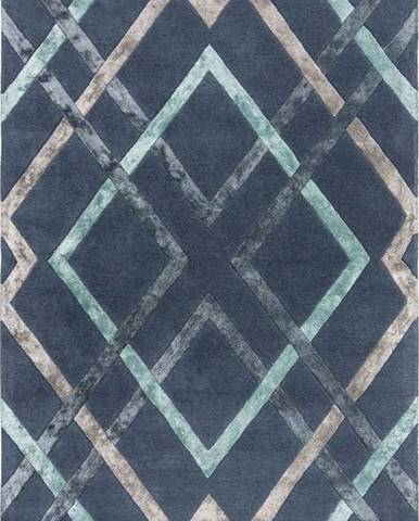 Modrý viskózový koberec Flair Rugs Trellis, 120 x 170 cm