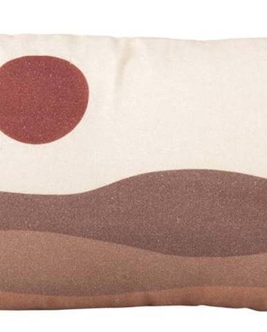 Hnědo-béžový bavlněný polštář PT LIVING Sand Sunset, 50 x 30 cm
