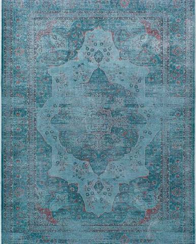 Modrý koberec z viskózy Universal Lara Aqua, 160 x 230 cm