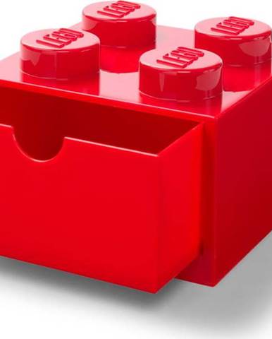 Červený stolní box se zásuvkou LEGO®, 15 x 16 cm