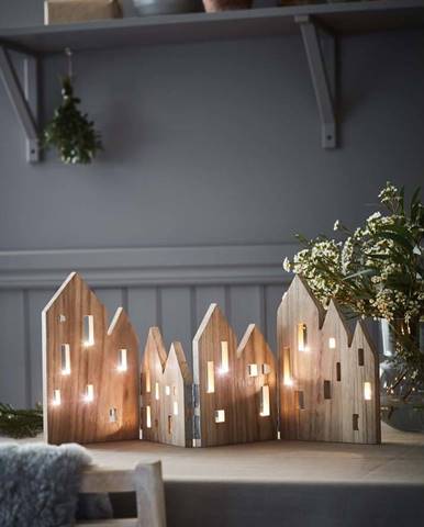 Dřevěná vánoční světelná dekorace Markslöjd View Natural