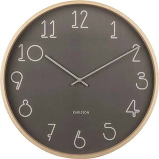 Antracitově šedé nástěnné hodiny Karlsson Sencillo, ø 40 cm