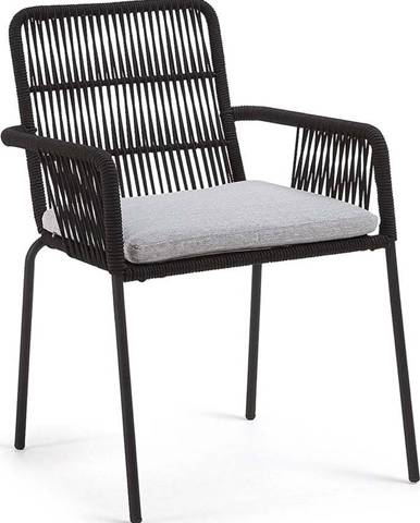 Černá kovová zahradní židle Kave Home Samt