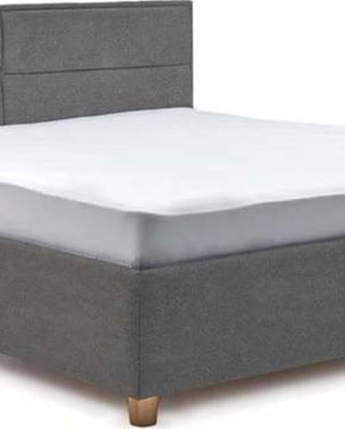 Světle šedá dvoulůžková postel s roštem a úložným prostorem ProSpánek Grace, 160 x 200 cm