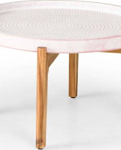 Zahradní stolek s růžovou betovonou deskou Bonami Selection Bari, ø 70 cm