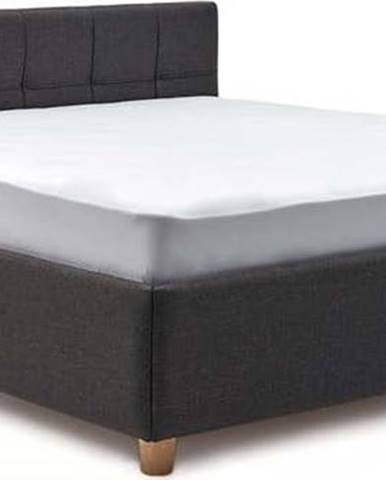 Tmavě šedá dvoulůžková postel s úložným prostorem ProSpánek Leda, 180 x 200 cm