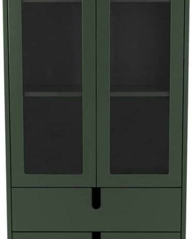 Tmavě zelená vitrína Tenzo Uno, šířka 76 cm