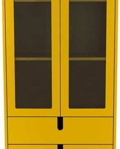 Žlutá vitrína Tenzo Uno, šířka 76 cm