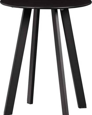 Černý zahradní odkládací stolek WOOOD Fer, ø 40 cm