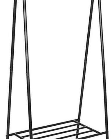 Kovový stojan s 2 policemi na oblečení Songmics, šířka 87,5 cm