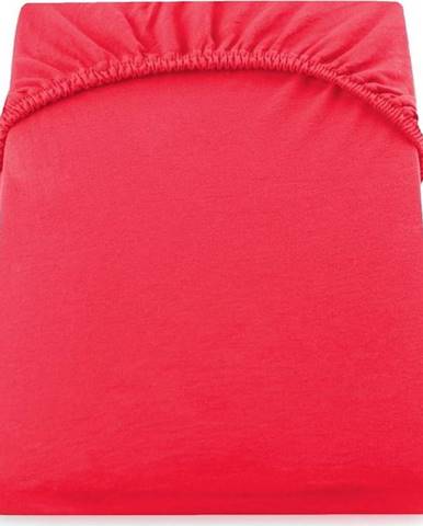 Červené elastické prostěradlo DecoKing Nephrite Red, 220/240 x 220 cm