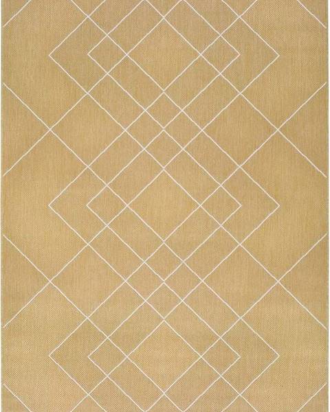 Universal Žlutý venkovní koberec Universal Hibis Geo, 160 x 230 cm