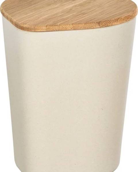 WENKO Béžový úložný box s bambusovým víkem Wenko Derry, 750 ml