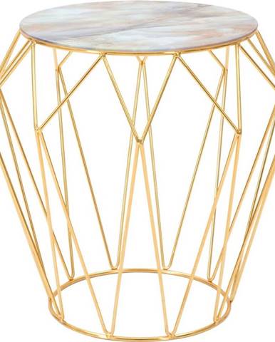 Konferenční stolek ve zlaté barvě Mauro Ferretti Start, ⌀ 52,5 cm