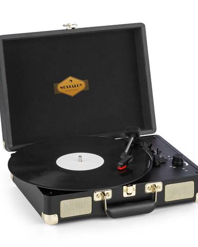Auna Peggy Sue, gramofon, stereo reproduktor, USB připojení, černá/zlatá