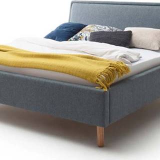 Šedá čalouněná dvoulůžková postel s úložným prostorem s roštem 180x200 cm Frieda – Meise Möbel
