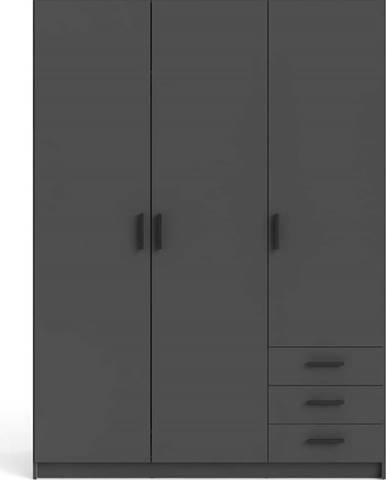 Tmavě šedá šatní skříň Tvilum Sprint, 147 x 200 cm