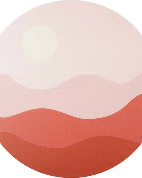Růžovo-červený nástěnný obraz PT LIVING Pink Sunset, ø 40 cm