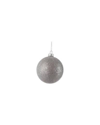 Sada 6 skleněných vánočních ozdob ve stříbrné barvě J-Line Bauble, ø 8 cm