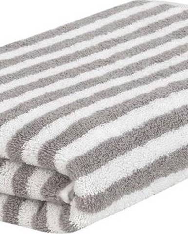 Sada 2 šedo-bílých bavlněných ručníků mjukis. Viola