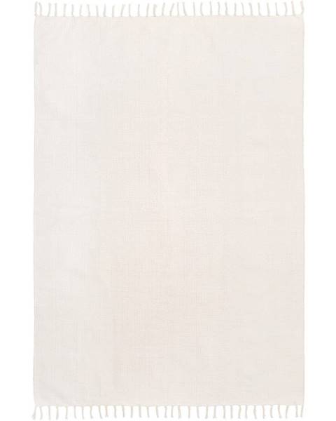Westwing Collection Bílý ručně tkaný bavlněný koberec Westwing Collection Agneta, 160 x 230 cm