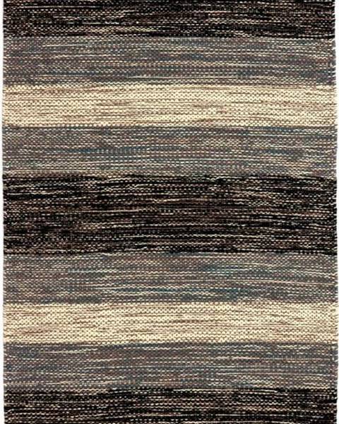 Webtappeti Černo-šedý bavlněný koberec Webtappeti Happy, 55 x 140 cm