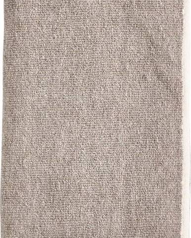 Hnědý ručník s příměsí lnu 100x50 cm Inu - Zone