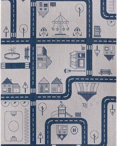 Modrý dětský koberec Ragami City, 80 x 150 cm